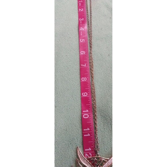 Vintage 70s Large ARTICULATED OWL NECKLACE 5” Pendant Necklace STATEMENT PIECE - Picture 3 of 3